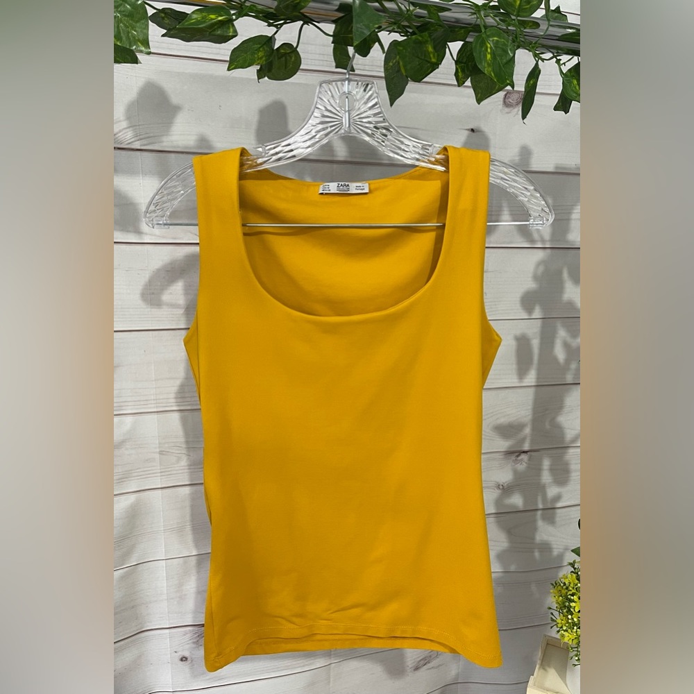 ZARA Woman Basic mustard yellow top size M